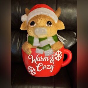 Warm & Cozy Holiday Mug with Cow blow mold